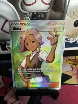 ilima Trainer 146/149 Full ART Sun and Moon Base set Pokemon Card NM - Image 2
