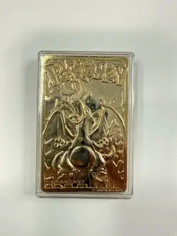 1999 Pokemon 23 Karat Gold Plated Trading Card Charizard Nintendo Collectible - Image 1