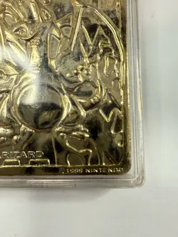 1999 Pokemon 23 Karat Gold Plated Trading Card Charizard Nintendo Collectible - Image 2