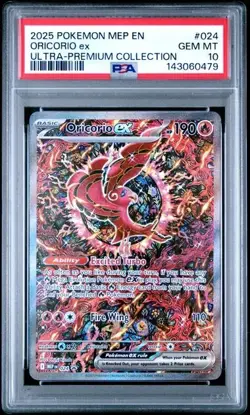 2025 POKEMON MEP EN-ME BLACK STAR PROMO 024 ORICORIO ex ULTRA-PREMIUM PSA 10 479 - Image 1