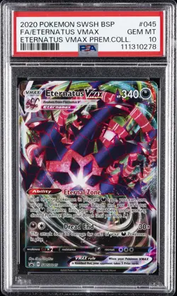 2020 POKEMON SWSH BLACK STAR PROMO #045 FULL ART/ETERNATUS VMAX PSA 10 - Image 1