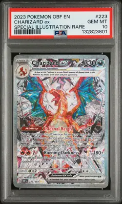2023 POKEMON OBF EN-OBSIDIAN FLAMES #223 CHARIZARD EX PSA 10 - Image 1