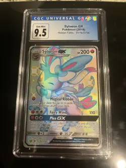 Sylveon GX SV76/SV94 Hidden Fates Shiny Vault CGC 9.5 Full Art Holo Rare Pokemon - Image 1