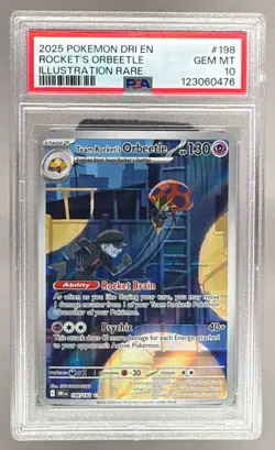 123060476 Team Rocket's Orbeetle 2025 Pokemon Destined Rivals #198/182 PSA 10 - Image 1
