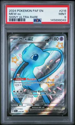2024 POKEMON PAF EN-PALDEAN FATES SHINY ULTRA RARE #216 MEW EX PSA 9 - Image 1