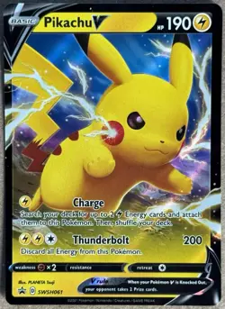 2021 SWORD & SHIELD POKEMON PIKACHU V BLACK STAR PROMO SWSH061 NM+ A - Image 1