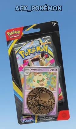 Pokemon Mega Evolution Phantasmal Flames Booster Pack Whimsicott Promo Card Coin - Image 1