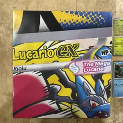 Pokemon Ascended Heroes Mega Lucario ex Promo Poster, Pin, & First Partner Lot - Image 2