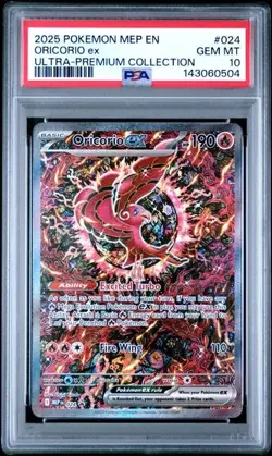 2025 POKEMON MEP EN-ME BLACK STAR PROMO 024 ORICORIO ex ULTRA-PREMIUM PSA 10 504 - Image 1