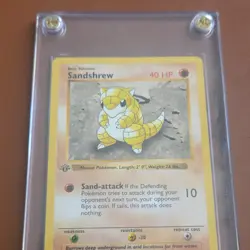 Pokemon Sandshrew 062/102 Base Set Shadowless 1st Edition 40 HP English - Image 1