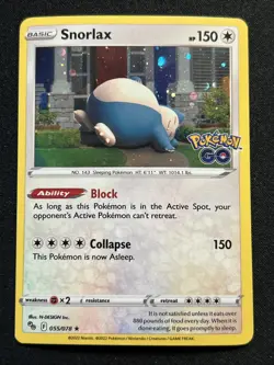 (6x) Pokemon GO Snorlax Cosmic Cosmos Holo 055/078 - Set Stamped LP-NM - Image 4