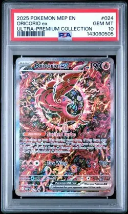 2025 POKEMON MEP EN-ME BLACK STAR PROMO 024 ORICORIO ex ULTRA-PREMIUM PSA 10 505 - Image 1