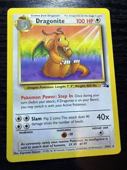 Dragonite 19/62 Fossil Pokemon TCG WOTC Regular Rare 1999 - Image 1