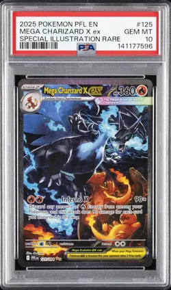 2025 POKEMON PFL SPECIAL ILLUSTRATION RARE #125 MEGA CHARIZARD X EX PSA 10 - Image 1