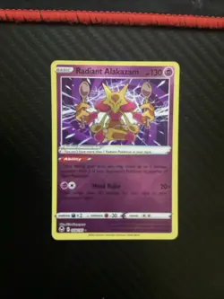 Pokemon Radiant Alakazam Holo Radiant Rare SWSH12: Silver Tempest 059/195 NM - Image 1