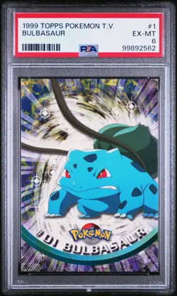 1999 TOPPS POKEMON TV #1 BULBASAUR PSA 6 - Image 1
