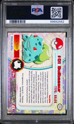 1999 TOPPS POKEMON TV #1 BULBASAUR PSA 6 - Image 2