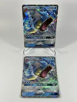 Pokemon Hidden Fates Black Star Promo Holo Rare SM212 Gyarados GX (2 Cards) - Image 1