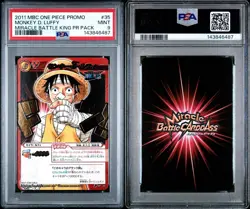 PSA 9 One Piece Miracle Battle Carddass Monkey D Luffy OP 35 Tournament Promo - Image 1