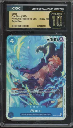 2025 One Piece Premium Booster Best Vol. 2 Super Rare Marco Pristine CGC 10 - Image 1