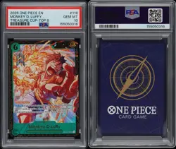 Bandai One Piece Monkey D. Luffy Treasure Cup-Top 8 OP13-118 SEC Foil PSA 10 - Image 3