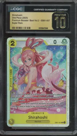 2025 One Piece Premium Booster Best Vol. 2 Super Rare Shirahoshi Pristine CGC 10 - Image 1