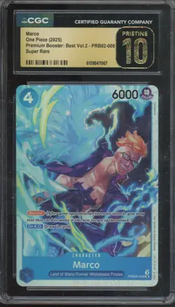 2025 One Piece Premium Booster Best Vol. 2 Super Rare Marco Pristine CGC 10 - Image 1
