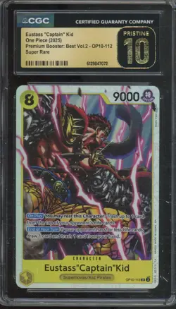 2025 One Piece Premium Booster Best Vol. 2 Eustass Captain Kid Pristine CGC 10 - Image 1