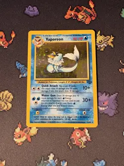 Pokemon Cards Vaporeon 12/64 Holo Rare Jungle UNLIMITED - (LP) - Image 1