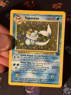 Pokemon Cards Vaporeon 12/64 Holo Rare Jungle UNLIMITED - (LP) - Image 2