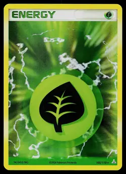Pokemon Card - Grass Energy Holon Phantoms 105/110 Reverse Holo - Image 1
