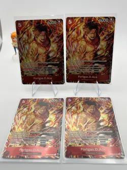 Bandai One Piece Card Game ST15 Portgas.D.Ace ST15-005 promo x4 play set - Image 1