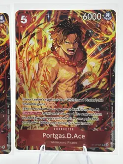 Bandai One Piece Card Game ST15 Portgas.D.Ace ST15-005 promo x4 play set - Image 3