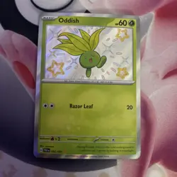Pokemon TCG Oddish Paldean Fates Holo Shiny Rare Card 092/091 - Image 1