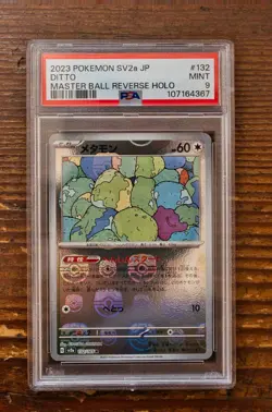 PSA 9 Ditto Master Ball Reverse Holo 132/165 sv2a Japanese Pokemon Card 151 - Image 1