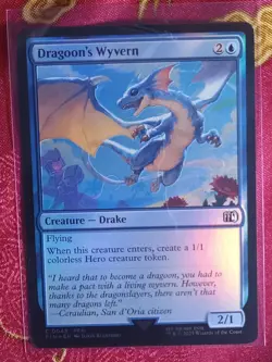 FOIL Dragoon's Wyvern Final Fantasy Magic The Gathering MTG Blue Drake Card - Image 1