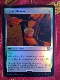 FOIL Instant Ramen Final Fantasy Magic The Gathering MTG Artifact Food Card - Image 1