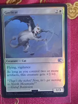 FOIL Gaelicat Final Fantasy Magic The Gathering MTG White Cat Card spell - Image 1