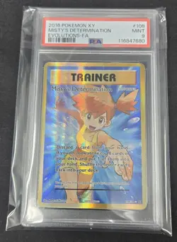 Misty's Determination 108/108 Gold Secret Rare Pokemon 2016 XY Evolutions PSA 9 - Image 1