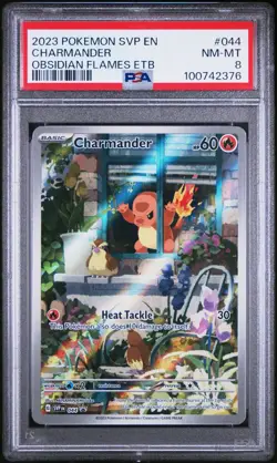 PSA 8 - 2023 Pokemon Obsidian Flames CHARMANDER Black Star Promo #044 (2376) - Image 1