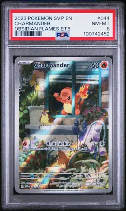 PSA 8 - 2023 Pokemon Obsidian Flames CHARMANDER Black Star Promo #044 (2452) - Image 1