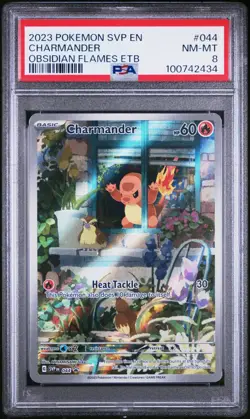 PSA 8 - 2023 Pokemon Obsidian Flames CHARMANDER Black Star Promo #044 (2434) - Image 1