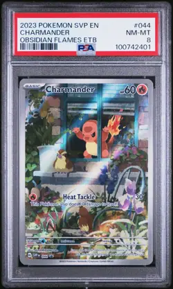PSA 8 - 2023 Pokemon Obsidian Flames CHARMANDER Black Star Promo #044 (2401) - Image 1