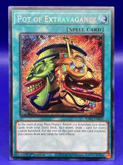 YUGIOH Secret Rare Pot Of Extravagance RA01-EN059 1st Edition NM - Image 1