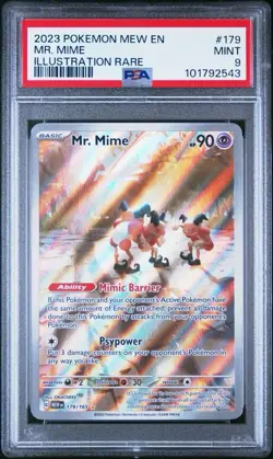 PSA 9 Pokemon TCG: Mr. Mime 179/165 Scarlet & Violet 151 Holo Rare Near Mint - Image 1