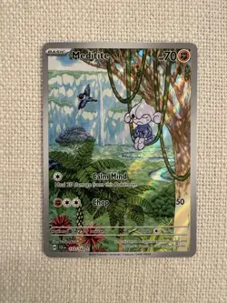 Pokemon TCG Meditite Stellar Crown Holo Illustration Rare Card 153/142 NM - Image 1