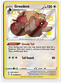 2021 TCG Pokemon #SV100 Greedent Holo SV100/SV122 Shining Fates Shiny Vault - Image 1