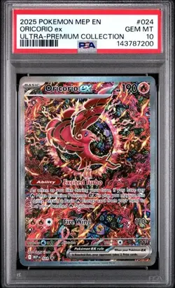 2025 POKEMON MEP EN-ME BLACK STAR PROMO 024 ORICORIO ex ULTRA-PREMIUM PSA 10 200 - Image 1