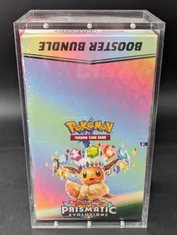 Pokemon SV8.5 Prismatic Evolutions Sealed Booster Bundle Display W/Acrylic Case - Image 1