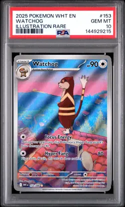 2025 POKEMON WHT EN-WHITE FLARE ILLUSTRATION RARE #153 WATCHOG PSA 10 - Image 1